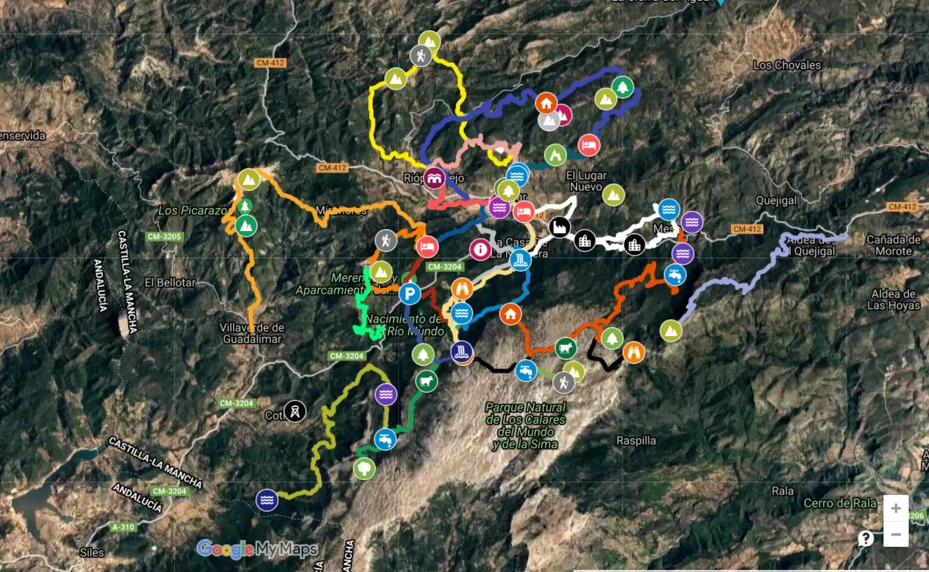 Plano de senderos del parque natural